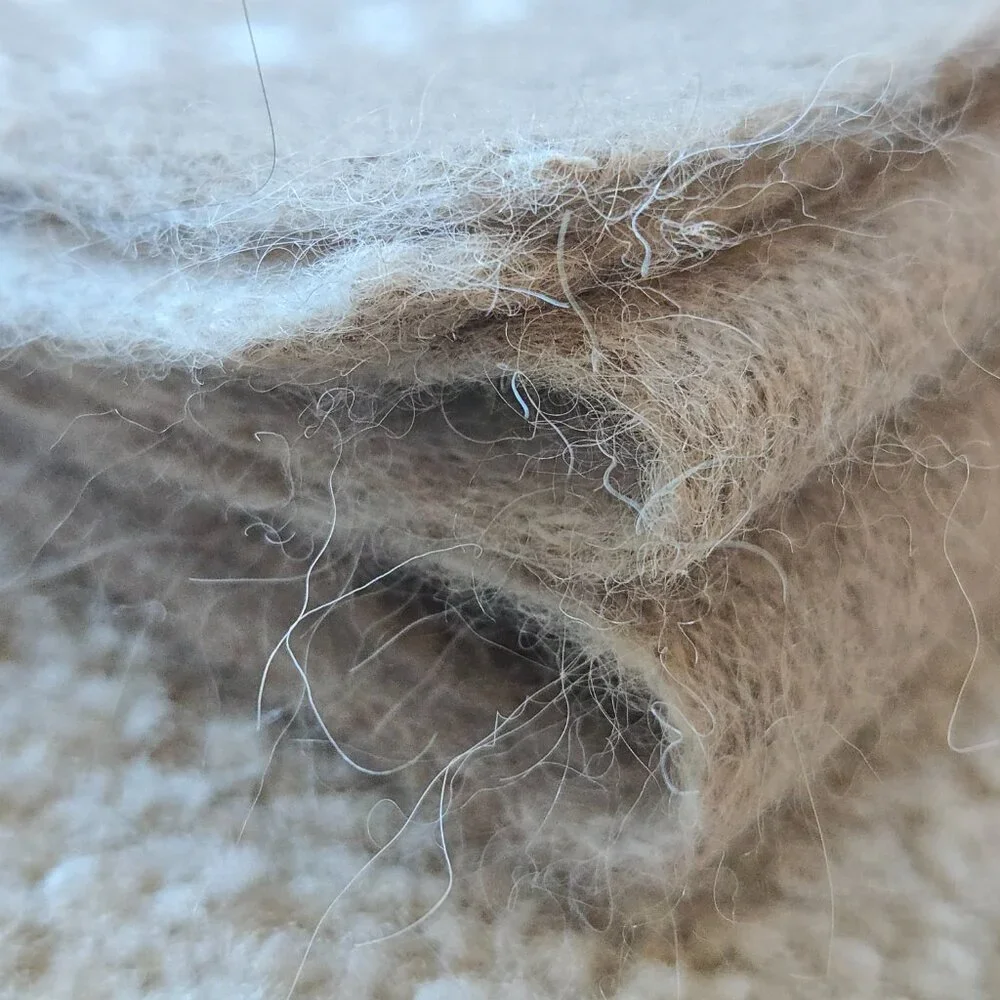 NWOT Everlane Patterned Alpaca Scarf in Wheat Taupe Tan